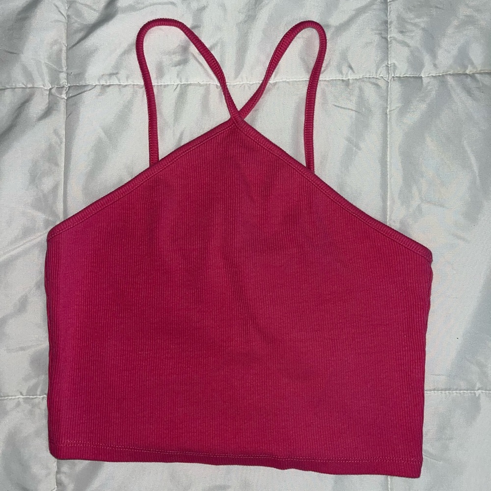 zara pink crop top
